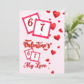 赤いハートの風船 幸せなバレンタインデー 私の愛  シーズンカード (スタンド正面)