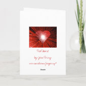 赤いハートの「愛」グリーティングカード カード (裏面)