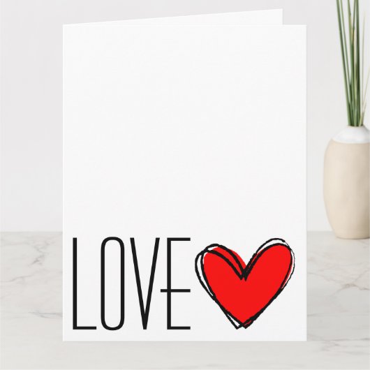 赤いハートのLOVE カード (正面)