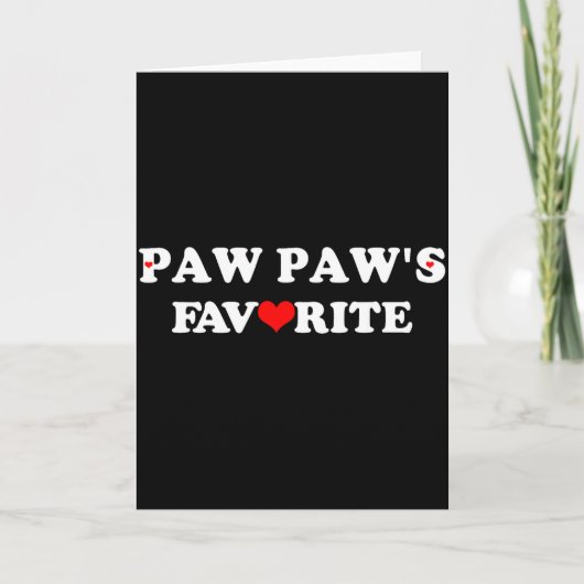 赤いハートのPaw Pawsのお気に入り カード (正面)