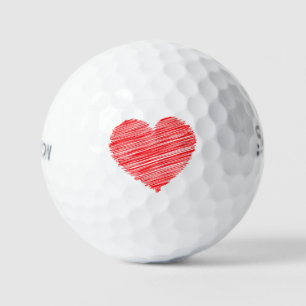 赤いハートのSrixon Soft Feel 13ゴルフボール - ギフト ゴルフボール