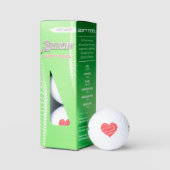 赤いハートのSrixon Soft Feel 13ゴルフボール - ギフト ゴルフボール (パッケージング)