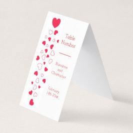 赤いハートのValentines結婚 Dayのテーブル番号