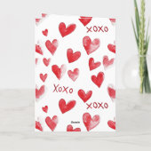 赤いハートのXOXOラブ カード (裏面)