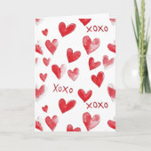 赤いハートのXOXOラブ カード (正面)