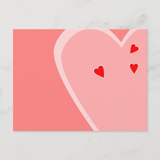 赤いハートはがき ポストカード (正面)