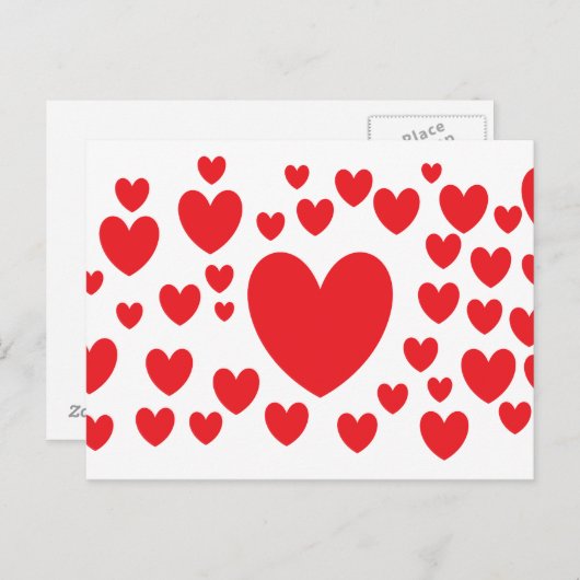 赤いハートはがき ポストカード (正面/裏面)