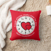 赤いハートは常にバレンタインのために時間を作る クッション (ブランケット)