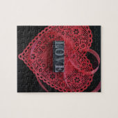 赤いハートは愛の言葉で忠実に ジグソーパズル (横)