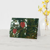 赤いハートは挨拶状を去ります カード (黄色い花)