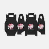 赤いハートは結婚式のために白いリボンで結ばれる フェイバーボックス (折り畳みなし)