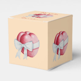 赤いハートは結婚式のために白いリボンで結ばれる フェイバーボックス