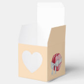 赤いハートは結婚式のために白いリボンで結ばれる フェイバーボックス (オープン)