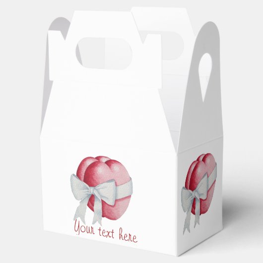 赤いハートは結婚式のために白いリボンで結ばれる フェイバーボックス (オープン)