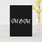 赤いハートを持つお母さん カード (黄色い花)