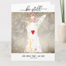 赤いハートを持つ天使"Be still and know" カード