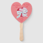 赤いハートを白い弓で結結婚ぶ ハンドファン (裏面)