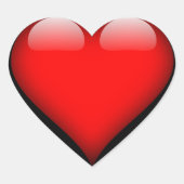 赤いハートを黒ハートで磨く ハートシール (正面)