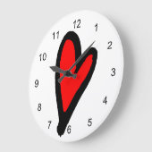 赤いハートアクリル壁時計 ラージ壁時計 (傾斜)