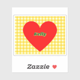 赤いハートイエロージンガムバレンタインデー シール