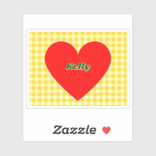 赤いハートイエロージンガムバレンタインデー シール (シート)