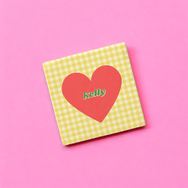 赤いハートイエロージンガムバレンタインデー ストーンコースター