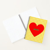 赤いハートイエロージンガムバレンタインデー ノートブック (内部)