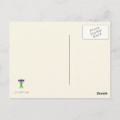 赤いハートイエロースパイラル抽象芸術アートバレンタインデー ポストカード (裏面)