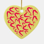 赤いハートイエローセラミックオーナメント セラミックオーナメント (裏面)