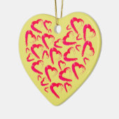 赤いハートイエローセラミックオーナメント セラミックオーナメント (左)
