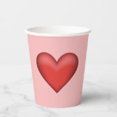 赤いハートイラストレーション 紙コップ (正面)