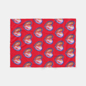 赤いハートウィズホープフリースブランケット フリースブランケット (正面(横))