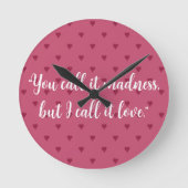 赤いハートウォールクロック ラウンド壁時計 (正面)