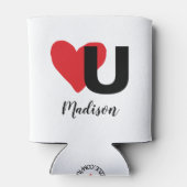 赤いハートウラブバレンタインデーモノグラムの名 缶クーラー (裏面)