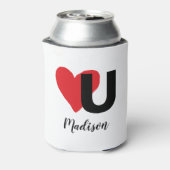赤いハートウラブバレンタインデーモノグラムの名 缶クーラー (缶裏面)