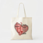 赤いハートエアフォースナースカスタムナーストートバッグ トートバッグ (正面)