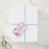 赤いハートエレガントシャンパングラス ギフトタグ (より糸付き)