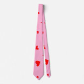 赤いハートエレガントズバレンタインデーピンク ネクタイ (正面)