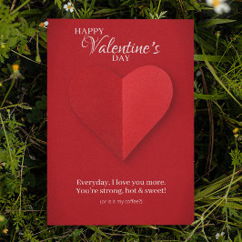 赤いハートエレガントチーキーバレンタインデーカード シーズンカード