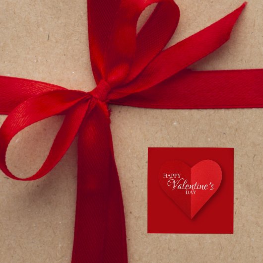 赤いハートエレガントバレンタインデーのステッカー スクエアシール