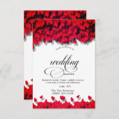 赤いハートエレガントリハーサルディナー 招待状 (正面/裏面)