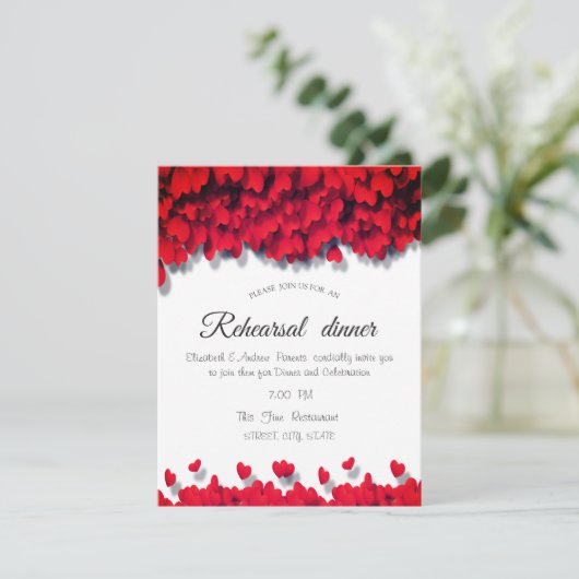 赤いハートエレガントリハーサルディナー 招待状 (スタンド正面)