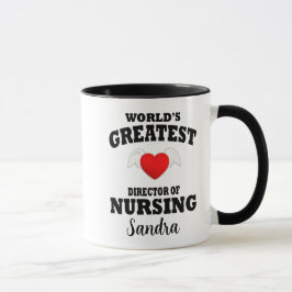 赤いハートエンジェル・ウィングス看護ディレクター マグカップ