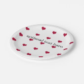 赤いハートオプション文字 ペーパープレート (アングル)