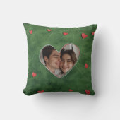 赤いハートオングリーングラス クッション (正面)