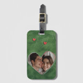 赤いハートオングリーングラス ラゲッジタグ (正面縦)