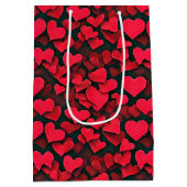 赤いハートオンブラックバレンタイン ミディアムペーパーバッグ (裏面)