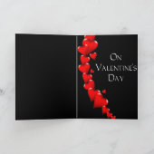 赤いハートオンブラック夫バレンタインカード シーズンカード (内部)