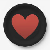 赤いハートオンブラック ペーパープレート (正面)