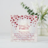 赤いハートオンラディアントホワイトバレンタインパーティー 招待状 (スタンド正面)